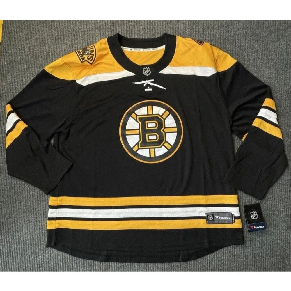 Boston Bruins Fanatics Breakaway Jersey Men's Size 3XL Black NHL Hockey NEW